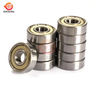 10Pcs Double Shielded Miniature High-carbon Steel Single Row 608ZZ ABEC-5 Deep Groove Ball Bearing 8*22*7 8x22x7MM 608 ZZ