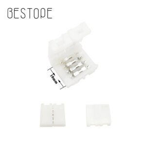 10Pcs/lot 10mm LED 4 PIN Strip Connector PCB Board Connector Buckle No Welding Easy Connection For 5050 RGB Led Strip Light
