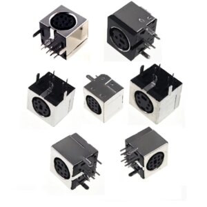 10pcs Circular Receptacle Connector Mini Din 3 4 5 6 7 8 9 Pin Female Din Sockets MD-SM Shield Right Angle Through Holes PCB