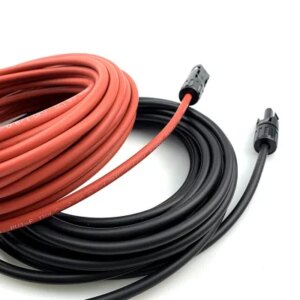 12AWG Solar Cable 4mm² 1 pair of Black and Red with Connector Solar PV Cable good quality Free shipping