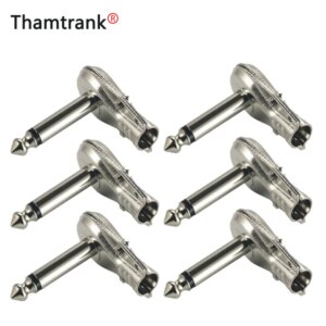 1PC 90Degree Right Angle 6.35 mm Mono 2 Pole Jack Plug 6.35mm Guitar Phono Pancake 1/4 Inch Connector