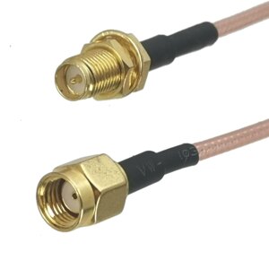 1Pcs RG316 RPSMA Female plug Bulkhead to RP-SMA Male Jack Connector RF Coaxial Jumper Pigtail Cable For Radio Antenna 4inch~10M