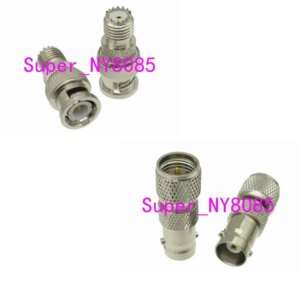 1pce Adapter BNC to Mini UHF male plug & female jack RF Coaxial connector straight