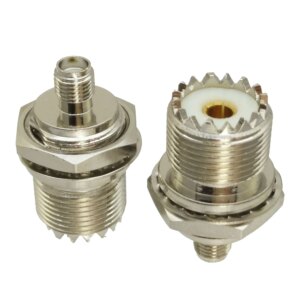 1pce Adapter UHF female SO239 to SMA jack M16 bulkhead panel mount connector F/F