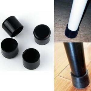 1pcs Black Table And Chair Cover Plastic Round Chair Leg Caps Covers Rubber Feet Protector Pad Furniture Table Covers