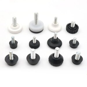 20pcs/lot Adjustable Furniture footing electrical instrument foot pad Non-slip Base Nylon Bumpers + M6 M8 M10 Thread Stem