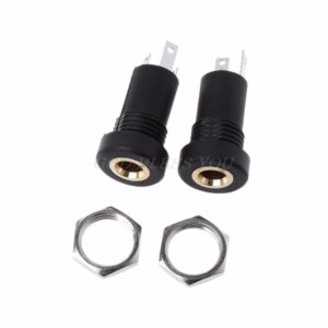 2PCS 3.5MM Audio Jack Socket 3 Pole Black Stereo Solder Panel Mount Gold With Nuts Connector Drop Shipping