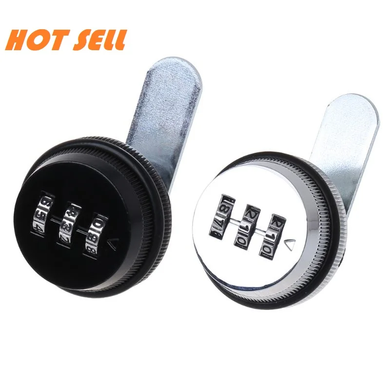 3-Digit Combination Mailbox Lock 7/8" Rotary Tongue Cam Lock for Cabinet Drawer