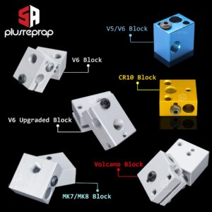3D Printer Accessories Heated Block MK7 MK8 MK10 CR10 V5 V6 Volcano for Print Head Extruder J-head Aluminum Block
