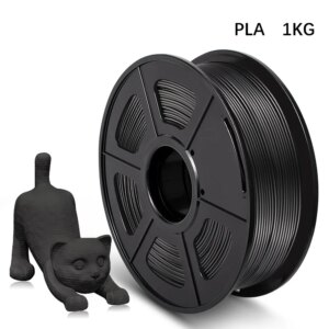 3D Printer Filament PLA 1kg 1.75mm Diameter Tolerance +/-0.02mm Black Color 2.2LBS 100% No Bubble Eco-friendly Printing Material