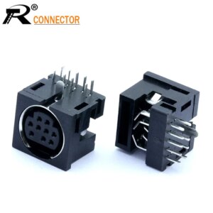 3PCS MINI DIN S Terminal PCB Panel Mount Socket Connector 9PIN DIP Instrument Socket Micro Power Jack Audio Device Connector