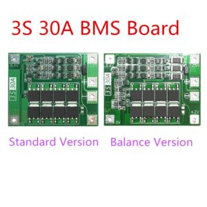 3S 30A BMS Board Balance current 11.1V 12.6V 18650 Lithium Battery Protection Board with equalization Drive drill 30A current