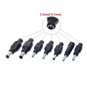 4.5 x 3.0 mm 7.4 x 5.0 mm DC Male to 5.5 x 2.1mm DC Female Power Plug Adapter Connector with chip for DELL for HP