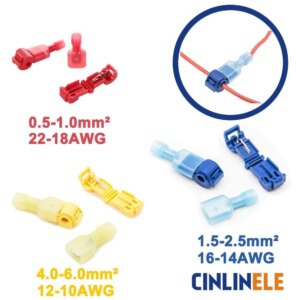 40PCS/20Set Scotch Lock Quick Splice Wire Connectors Terminals Crimp Electrical Car 22-18AWG 0.5-1mm^2 AC/DC 300V 10A Wire Set