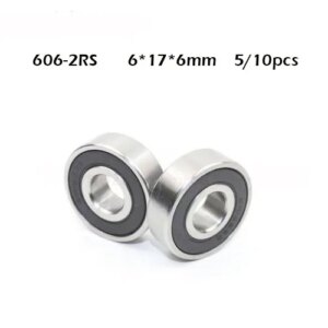 5/10PCS 606 606RS 6*17*6(mm) Bearing free shipping ABEC-1 rubber Sealed Miniature Mini Bearing 606 606RS chrome steel bearings