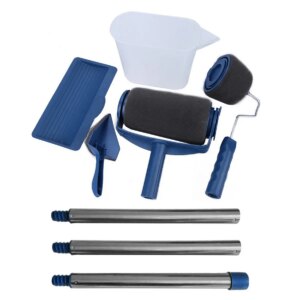 5/8pcs Paint Runner Roller Brush Handle Tool Flocked Edger Office Room Wall Painting Home Tool Roller Paint Brush Set Dropship