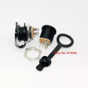 5 Seta/LOT High Quality DC022 5.5*2.1 / 5.5 x 2.1mm DC Power Socket/ DC Connector Panel Mounting DC-022 With Waterproof Cap