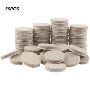 50PCS Felt Chair Leg Pads Floor Protectors for Furniture Legs Table Leg Covers Thicker Round Bottom Anti-Slip Pad Self Adhesive