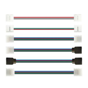 50pcs 10mm Solderless Cover Connector Single Dual End 15cm Cable Wire 2/3/4/5pin For WS2812 WS2811 5050RGB Led Strip