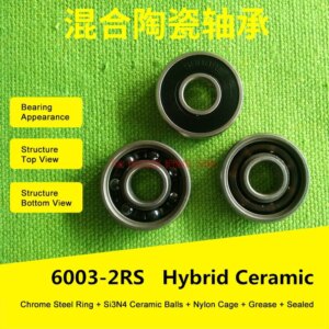 6003 Hybrid Ceramic Bearing 17x35x10 mm ABEC-7 ( 1 PCS ) Bicycle Bottom Brackets & Spares 6003RS Si3N4 Ball Bearings Rodamientos