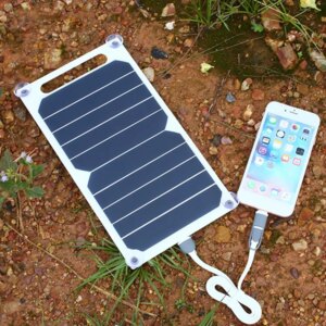 6W 5V USB Port Solar Panel Portable Sunpower Solar Cells Semi-flexible Solar Board Mobile Phone Photovoltaic Charging Power Bank