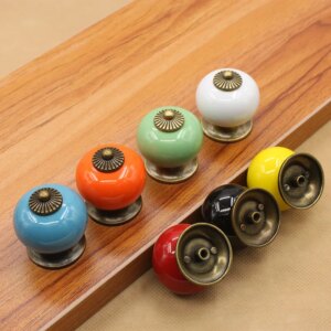8 Pcs Ceramics Alloy Cabinet Handle Wardrobe Handle Door Hardware Wooden Box Handle