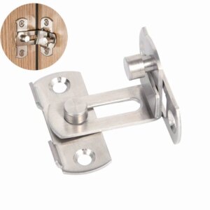 90 degree Right angle buckle 304 Stainless steel sliding door Barrel bolt hasp latch hook lock Window Anti-theft Cabinet Fitting