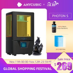 ANYCUBIC Photon S 3D Printer, UV LCD Resin Printer with Dual Z-axis Linear Rail & Upgraded UV Module & Off-line Printing