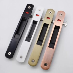 Aluminum alloy Sliding Door Lock Glass window Push-pull automatic gate hook locking Single side bronze black white door Hardware