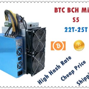 BTC BCH Miner S5 25T±10% 2100W+7% With PSU Economic Than Antminer S9 S9j S9k S15 S17 T9+ T17 WhatsMiner M3X M21S EBIT