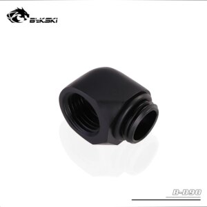 BYKSKI Black White Silver Gold G1/4'' Thread 90 Degree Fitting Adapter Water Cooling Adaptors Thread Length 10MM