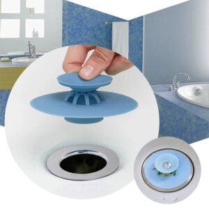 Bathroom Silicone Sink Plug Floor Drain Plastic Kitchen Sink Hair Anti-Blocking Filter Odor Resistant Sewer Kitchen Accessories