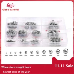 Bearing Ball Assortment Set, Metric Precision Chrome Steel Bearing Ball Assortment Kit(510 Pcs)