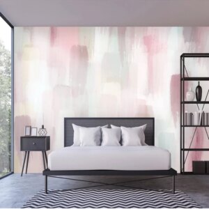 Custom 3D Mural Pink Abstract Watercolor Painting Wall Paper For Living Room TV Wall Home Decor Wallpaper Waterproof Wall Cloth