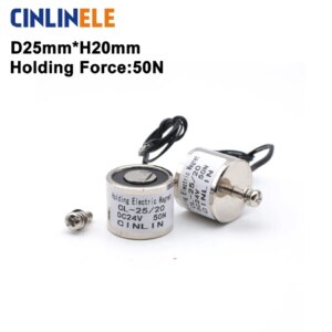 D25mm*H20mm Holding Electric Magnet Lifting 5KG/50N Solenoid Sucker Electromagnet DC 6V 12V 24V Non-standard custom