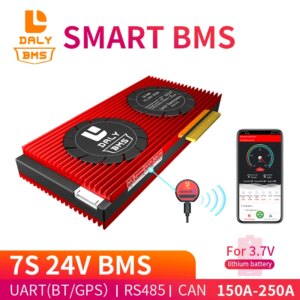 Daly 3.7V 18650 smart BMS circuit board daly board 7S 24V 150A 200A 250A 100 ah lithium ion battery ip67 bms bluetooth charger