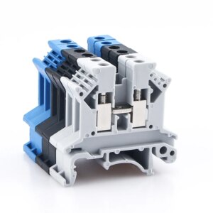 Din Rail Terminal Block UK-2.5B Wire Electrical Conductor Universal Connector Screw Connection Terminal Strip Block UK2.5 10Pcs