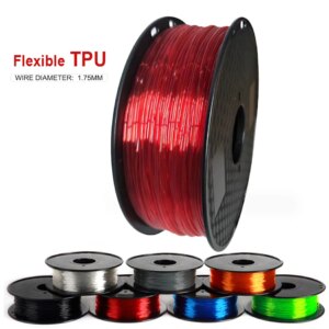 Elastic Flexible TUP 3D Printer Filament 1.75mm 85A Rubber Material Roll Flex 500g 250g Red Black Blue Filament for 3D Printing