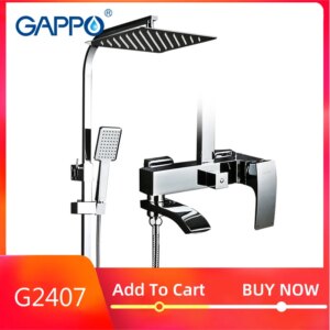 GAPPO G2407 shower faucet BRASS waterfall wall bathtub faucet mixer tap shower head chrome Bathroom Shower set G2407 G2407-8
