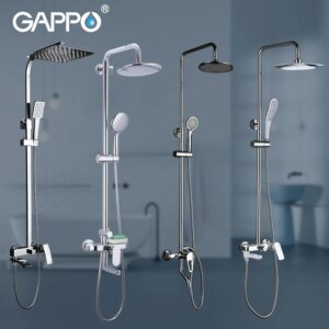 GAPPO Shower System Bathroom Shower Set Faucet Taps Bath Mixer Bathtub Set Waterfall Shower Set Chrome Rain Shower Head
