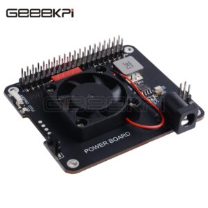 GeeekPi DockerPi Power Board for Raspberry Pi 4B & 3B+ & All Platform Power Supply Auto Cooling Fan Expansion Board