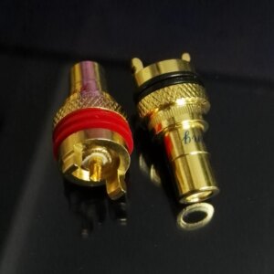 HIFI 2PCS/pairs AV Audio Video Connector signal input RCA Connectors Pure copper Golded Silver Plated amplifier DAC DIY Headset