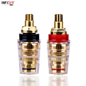 HIFIDIY LIVE 2 pcs DIY speaker terminal connector binding post HIFI amplifier Pure cupper Gold-plated Banana socket junction Box