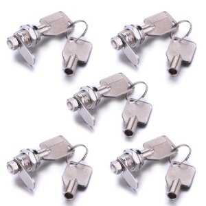 High Quality 1/2/6pcs 905 12mm Zinc alloy Tubular Cam Lock Door Cabinet MailBox Desk Drawer Cupboard Locker with Keys