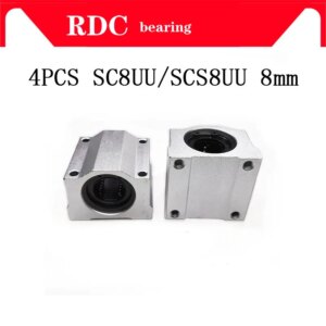 High quality 4pcs SC8UU SCS8UU 8mm Linear ball bearing block with LM8UU bush pillow block linear Free shipping