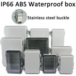 IP66 Electrical Project Box w buckle ABS Waterproof Junction box Enclosure Plastic distribution Outdoor Instrument Housing case