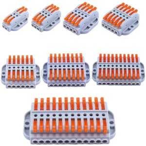 KV223 Connector mini wire connector terminal 1 drag 1 new screw fixing base connector 2-12 bit transparent color connector