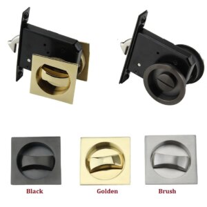 Keyless Bed Bath Door Lock Mortise Lock Set Flush Recessed Pull Ring Double-Sided Square Round Escape