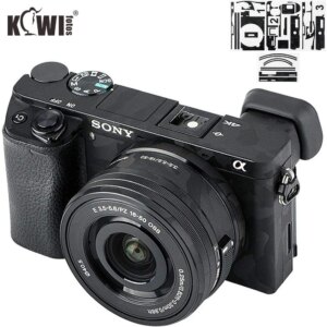 Kiwi Anti-Scratch Camera Body Skin Cover Protector Film for Sony Alpha A6500 + SELP1650 16-50mm Lens - 3M Sticker/Shadow Black