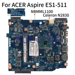 KoCoQin Laptop motherboard For ACER Aspire ES1-511 Celeron N2830 Mainboard NBMML1100 Z5W1M LA-B511P SR1W4 DDR3